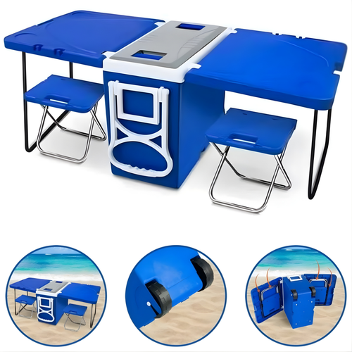 Caixa Térmica 32 L Com Mesa E 2 Cadeiras, Oferta de Carnaval