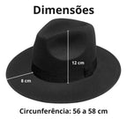 Chapéu Fedora Camurça Feltro Veludo Aba Reta Media Unissex